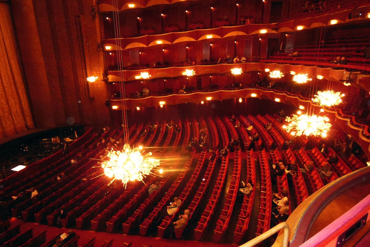 05-04 Looking Down At The Auditorium And Crystal Chandeliers Of The Metropolitan Opera House In Lincoln Center New York City